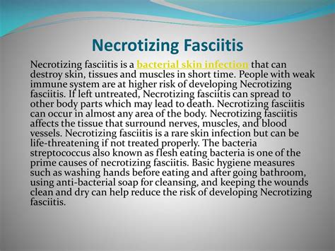 PPT - Necrotizing Fasciitis: Symptoms, Causes, Diagnosis and Treatment ...