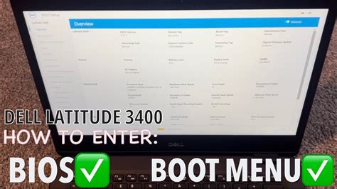 Dell Latitude 3400 - How To Enter BIOS / UEFI Setup & Boot Menu Options ...