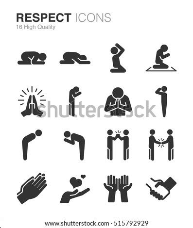 Respect Reverence Veneration Icons Included Icons Stock Vector ...