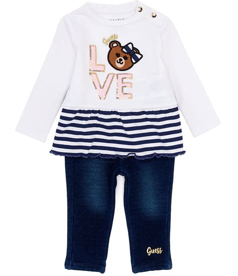 Guess Baby Girls Newborn-24 Months Long Sleeve Artwork Tunic Top ...