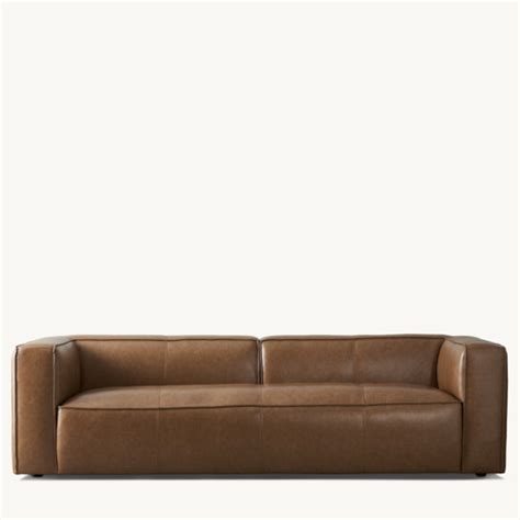 Anver Vintage Tan Leather 4-Seater Sofa