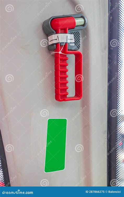 Emergency Break Glass Hammer Stock Image - Image of glass, sticker ...
