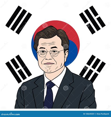 Moon Jae-in President South Korea Royalty-Free Cartoon | CartoonDealer ...