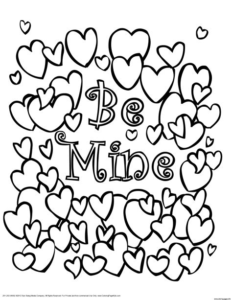 Valentine Hearts Coloring page Printable