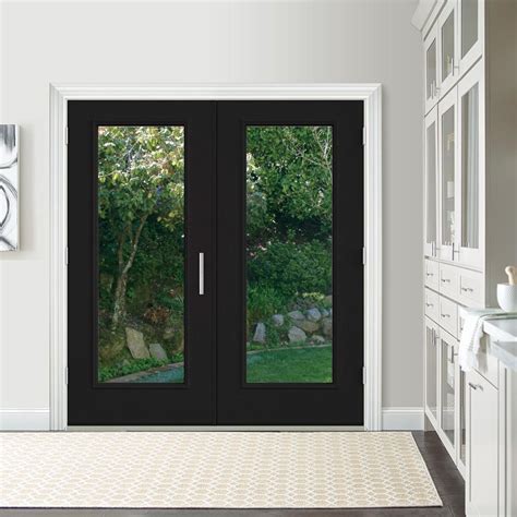 JELD-WEN 72 in. x 80 in. Black Painted Steel Right-Hand Inswing Full ...