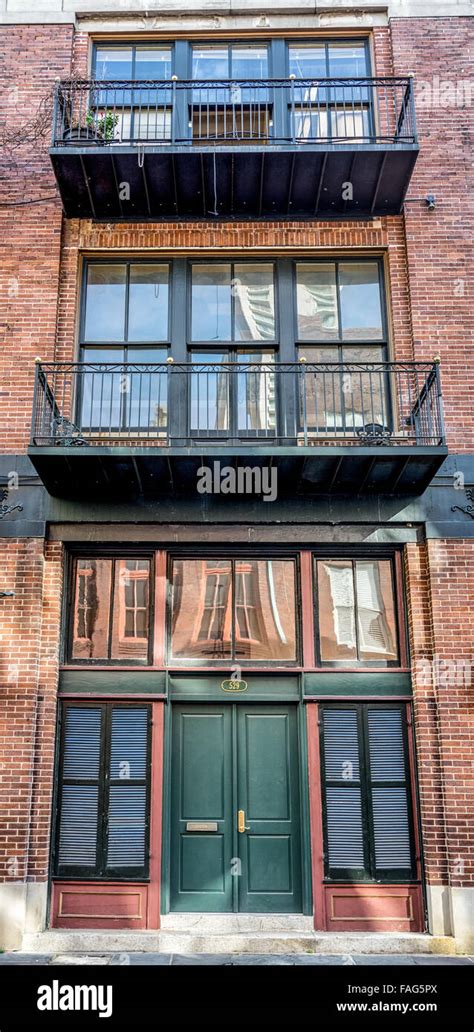 French Quarter Architecture with Balconies Stock Photo - Alamy