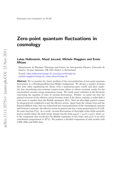 (PDF) Zero-point quantum fluctuations in cosmology