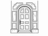 Easy Coloring Door Image  Page sketch template