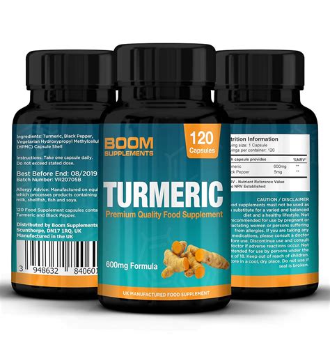 Turmeric Capsules 600mg Max Strength | 120 Turmeric Capsules High Strength | 4 FULL Month Supply ...