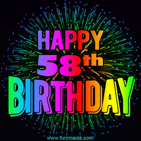 Wishing You A Happy 58th Birthday! Animated GIF Image. | Funimada.com