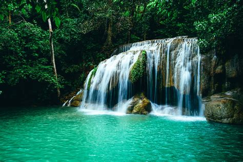 Wallpaper : pemandangan, air terjun, berpijar, pohon, hijau, alam ...