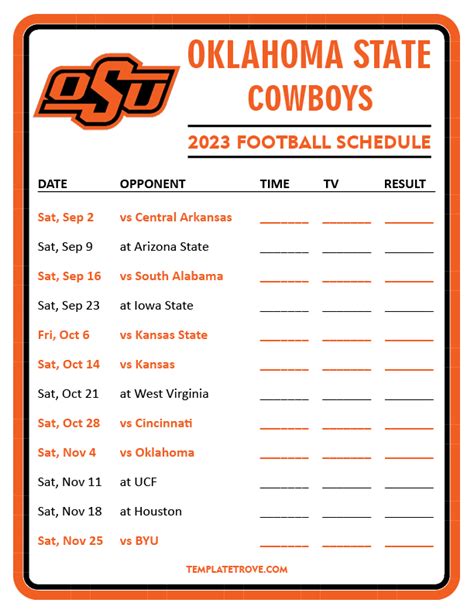 Osu Cowboys Football Schedule 2024 Schedule - Kelcy Melinde