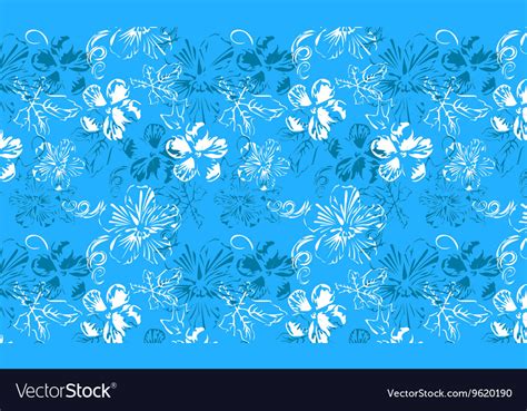 Blue floral pattern Royalty Free Vector Image - VectorStock