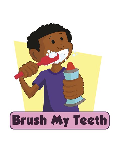 Cartoon Boy Brushing Teeth