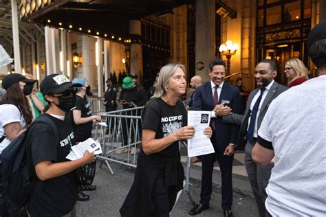 NYC Stop Cop City Movement Protests Georgia Gov. Brian Kemp’s Arrival at the Plaza Hotel | The ...