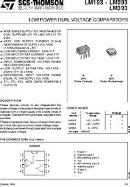 LM393N datasheet - Low Power Dual Bipolar Comparators