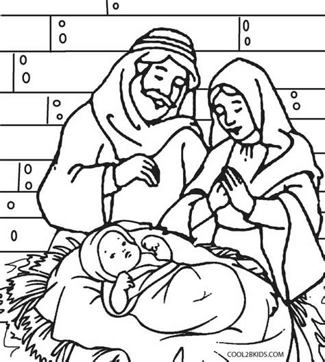 Printable Nativity Scene Coloring Pages for Kids