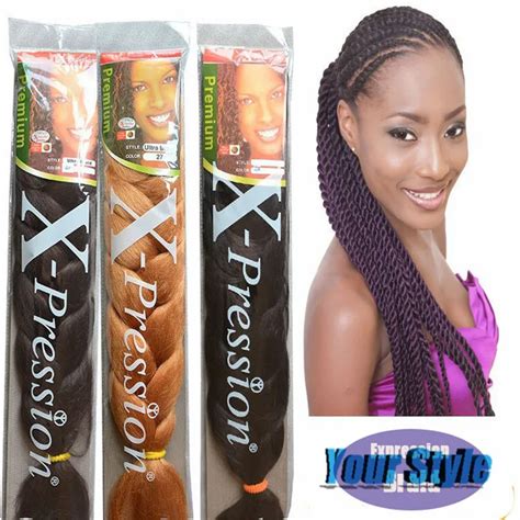 82" 25 Colors Expression Braid 165G Ultra Kanekalon Expression Braiding Hair Synthetic Crochet ...