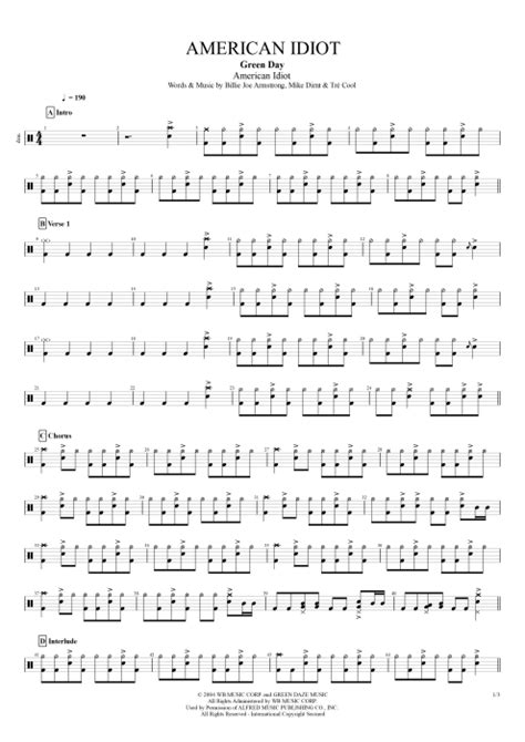 American Idiot Tab by Green Day (Guitar Pro) - Full Score | mySongBook