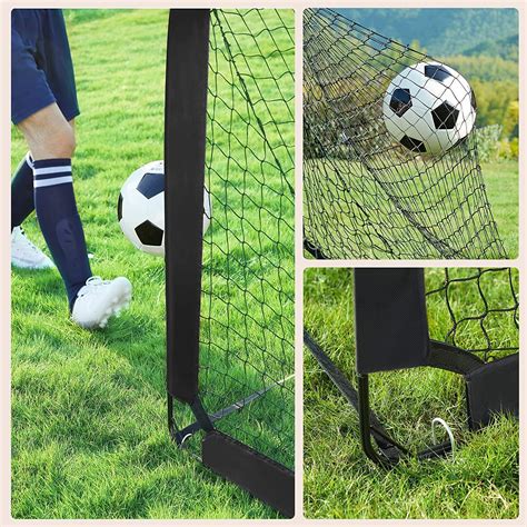 SONGMICS Portable Soccer Goal, Folding Kids Soccer Net with Target and ...