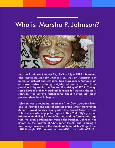 Marsha P. Johnson Biography | 传记 Template