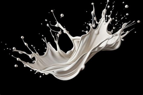 Premium AI Image | Realistic vector illustration of milk splash on black background