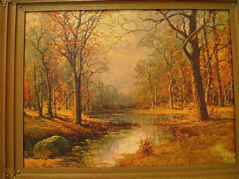 ROBERT WOOD OCTOBER MORN PRINT ON CANVAS 1956 SIGNED | #1781012856