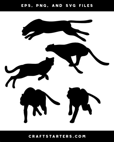 Running Cheetah Silhouette Clip Art