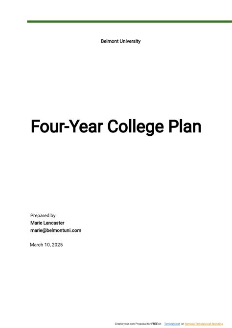 4-Year Academic Plan Template - Google Docs, Word, Apple Pages ...