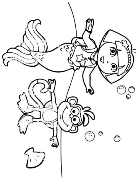 Mermaid Dora Colouring Pages – Thekidsworksheet