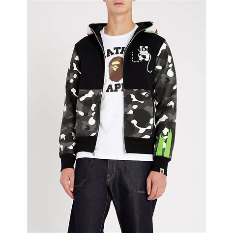 A Bathing Ape Panda Camouflage-print Cotton-jersey Hoody In Black | ModeSens | A bathing ape ...