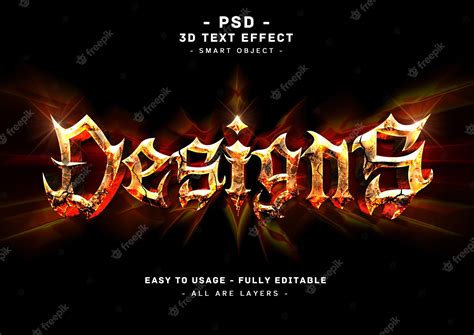 Premium PSD | Designs text effect 3d fire style