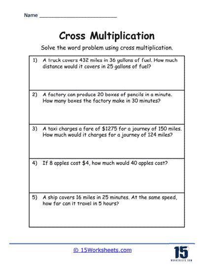 Cross Multiplication Worksheets - 15 Worksheets.com