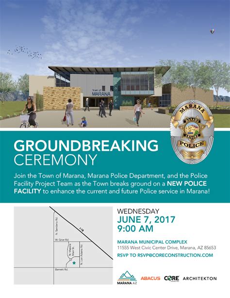 Press release: New police facility groundbreaking ceremony — Town of Marana