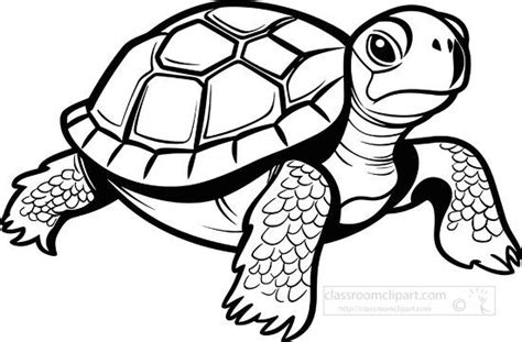 Animal Outline Clipart-land turtle black outline