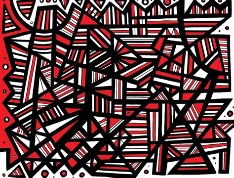 Eloquence Abstract Art Red White Black Drawing by Eddie Alfaro - Fine ...