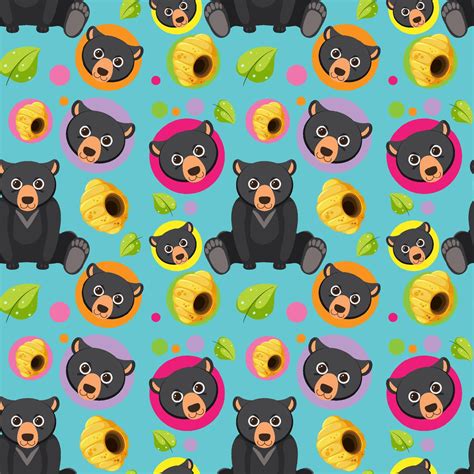 Black bear seamless pattern 8336988 Vector Art at Vecteezy