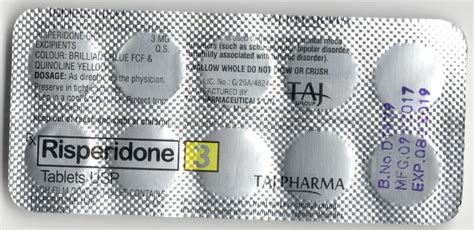 Risperidone 3mg Film coated Tablets usp taj pharma - Taj Generics ...