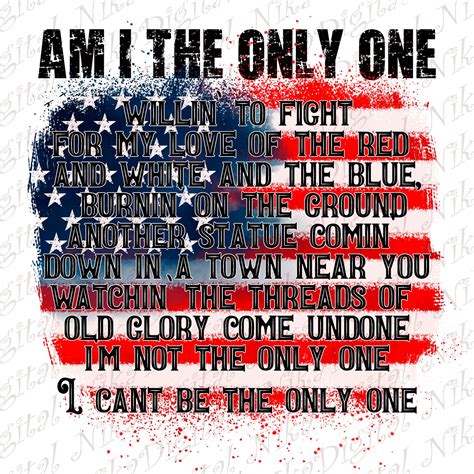 Am I the Only One Aaron Lewis Lyrics Png American Pride - Etsy