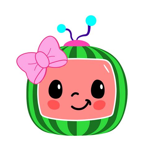 a watermelon with a pink bow on it's head