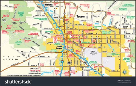 Tucson Arizona Area Map Stock Vector (Royalty Free) 138845357 | Shutterstock