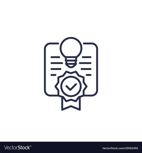 Patent certificate line icon on white Royalty Free Vector