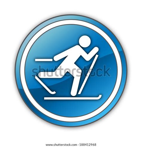 Icon Button Pictogram Crosscountry Skiing Symbol Stock Illustration ...