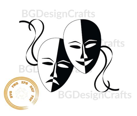 Theatre Masks Svg Theatre Svg Mask Svg Drama Mask Svg | Etsy