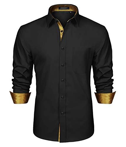 I Tested the Versatility and Sophistication of a Black and Gold Men's Dress Shirt: Here's Why it ...