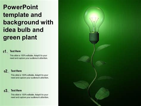 Powerpoint Template And Background With Idea Bulb And Green Plant ...