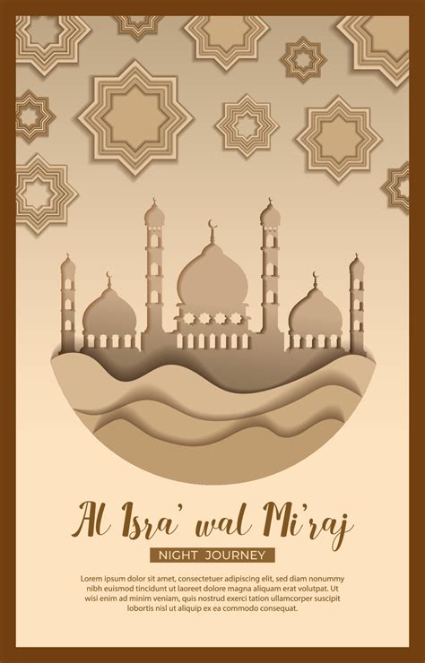 Isra Miraj Poster with Paper Craft Style 18814028 Vector Art at Vecteezy