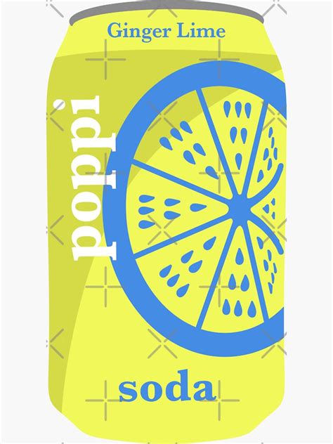 "Poppi Ginger Lime Soda" Sticker for Sale by Justina Designs | Redbubble