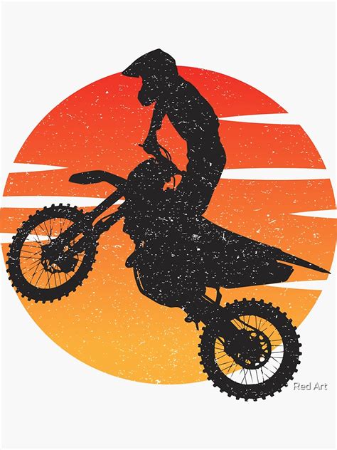 "retro dirt bike, vintage motocross" Sticker by mohamedbensaid | Redbubble