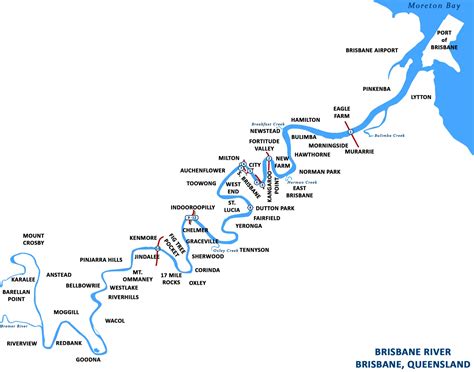 Brisbane River Map • Mapsof.net